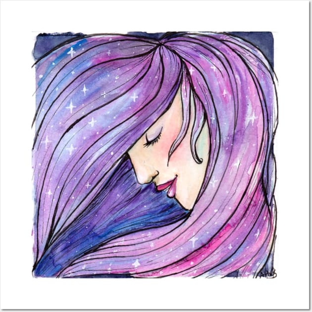 Galaxy hair Wall Art by DarkMysteryCat